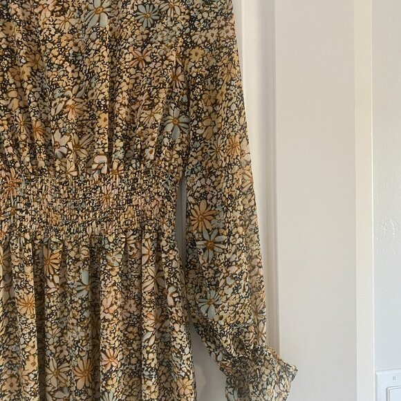 Piper & Scoot The Georgie Floral Midi Dress in Mustard Small - Picture 3 of 7